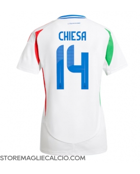 Italia Federico Chiesa #14 Maglia Gara Trasferta Repliche Europei 2024 Donna
